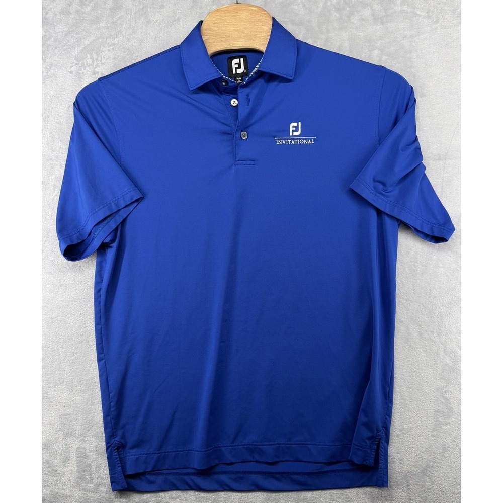 FootJoy FJ Invitational Solid Blue Golf Shirt Men's Size Large L